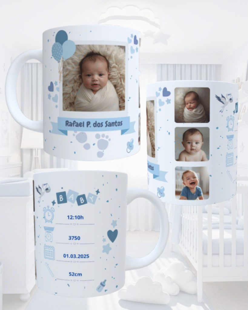 Caneca personalizada recém nascido