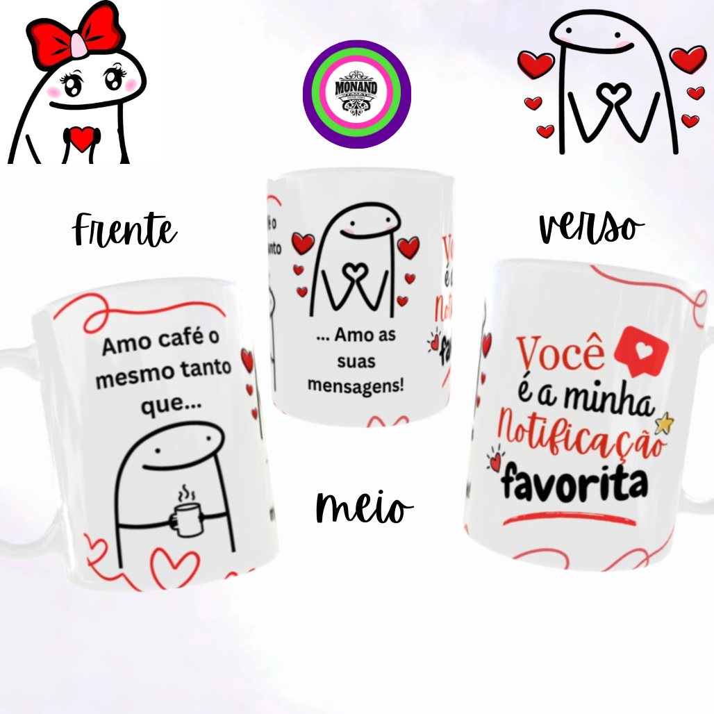 Caneca Romântica Café | Amo Café Igual Você | Presente Criativo Namorados | Cerâmica 325ml