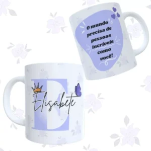 Caneca Personalizada Floral Luxo + Kit Presente Madrinha/Mãe/AmigaCaneca Personalizada Floral Luxo + Kit Presente Madrinha/Mãe/Amiga