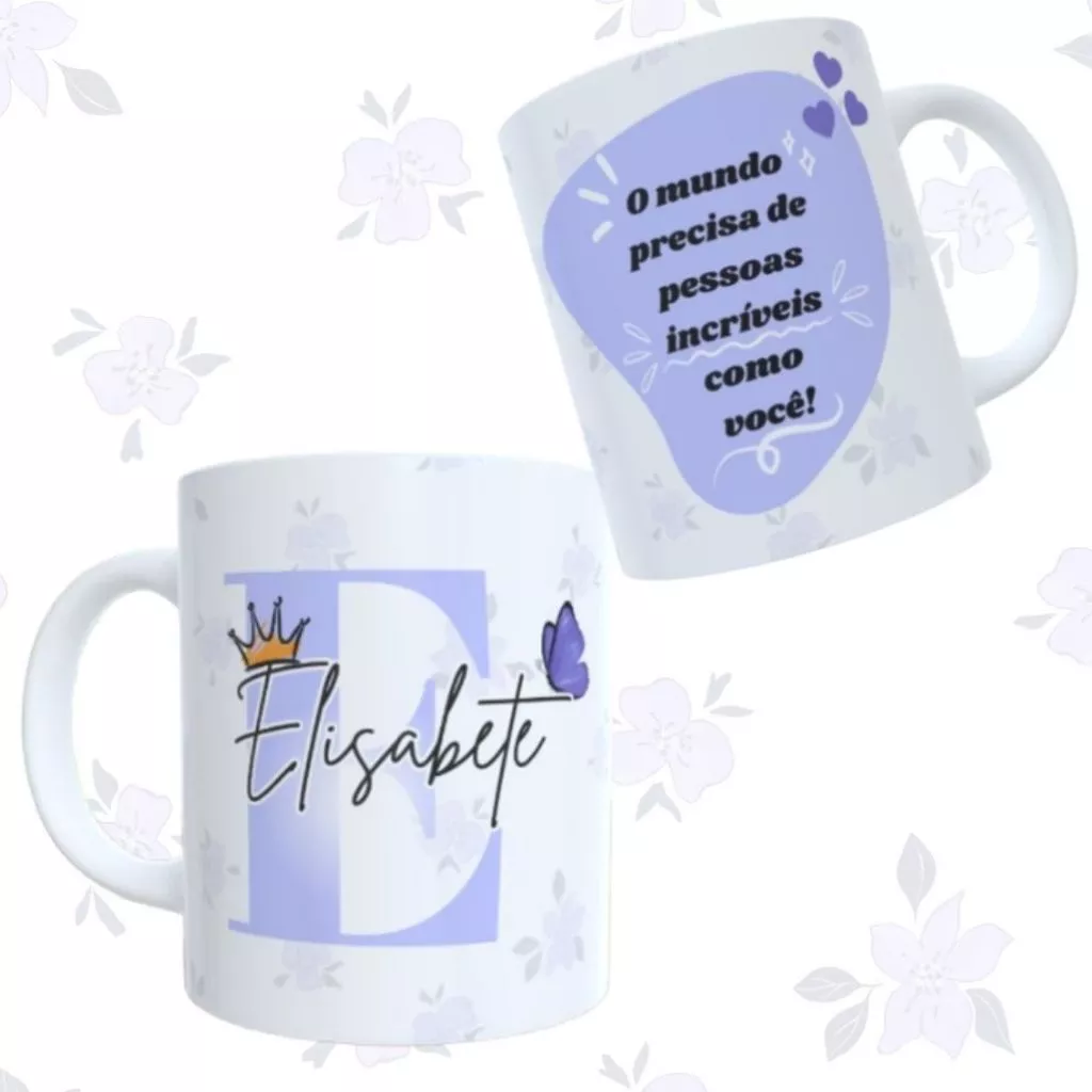 Caneca Personalizada Floral Luxo + Kit Presente Madrinha/Mãe/AmigaCaneca Personalizada Floral Luxo + Kit Presente Madrinha/Mãe/Amiga